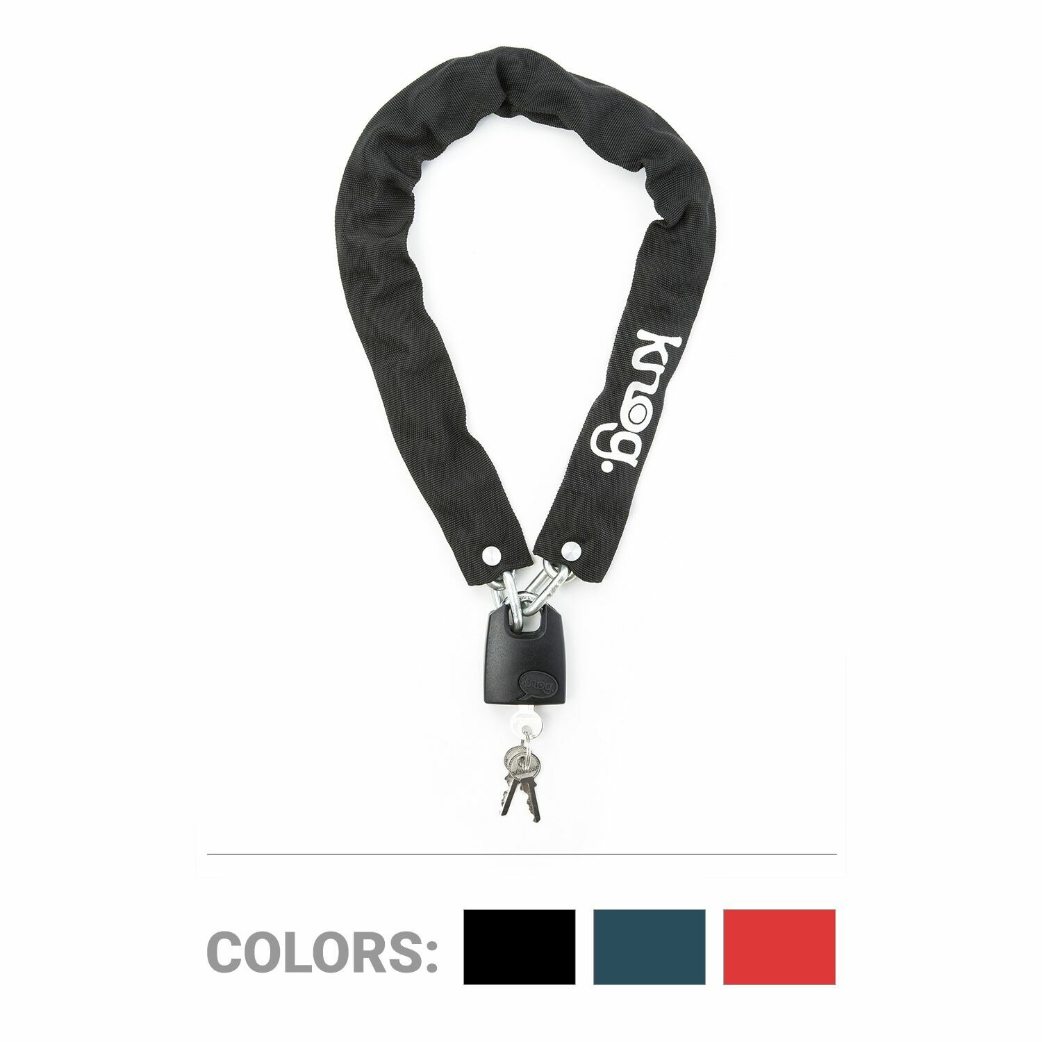 Knog Straight Jacket Skinny Chain Lock, Hardened Steel, 31.5" with 2 Keys, Bike