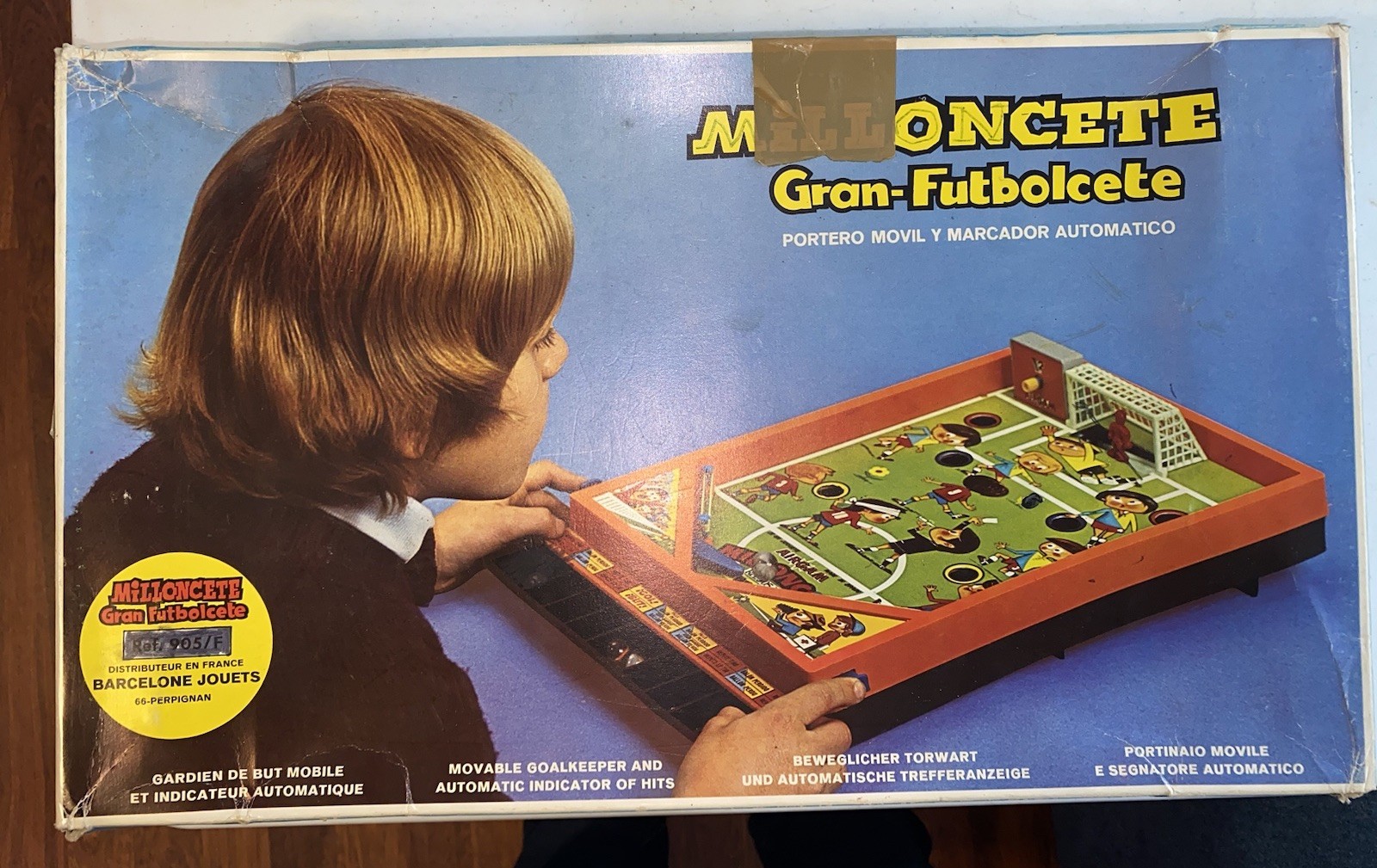 Vtg Miloncette football pinball machine Gran-Futbolcete Damaged Orange