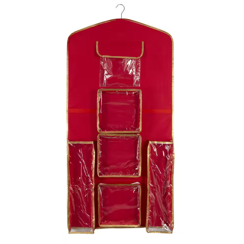 9 Gal. 8-Compartment Hanging Holiday Gift Wrap Organizer