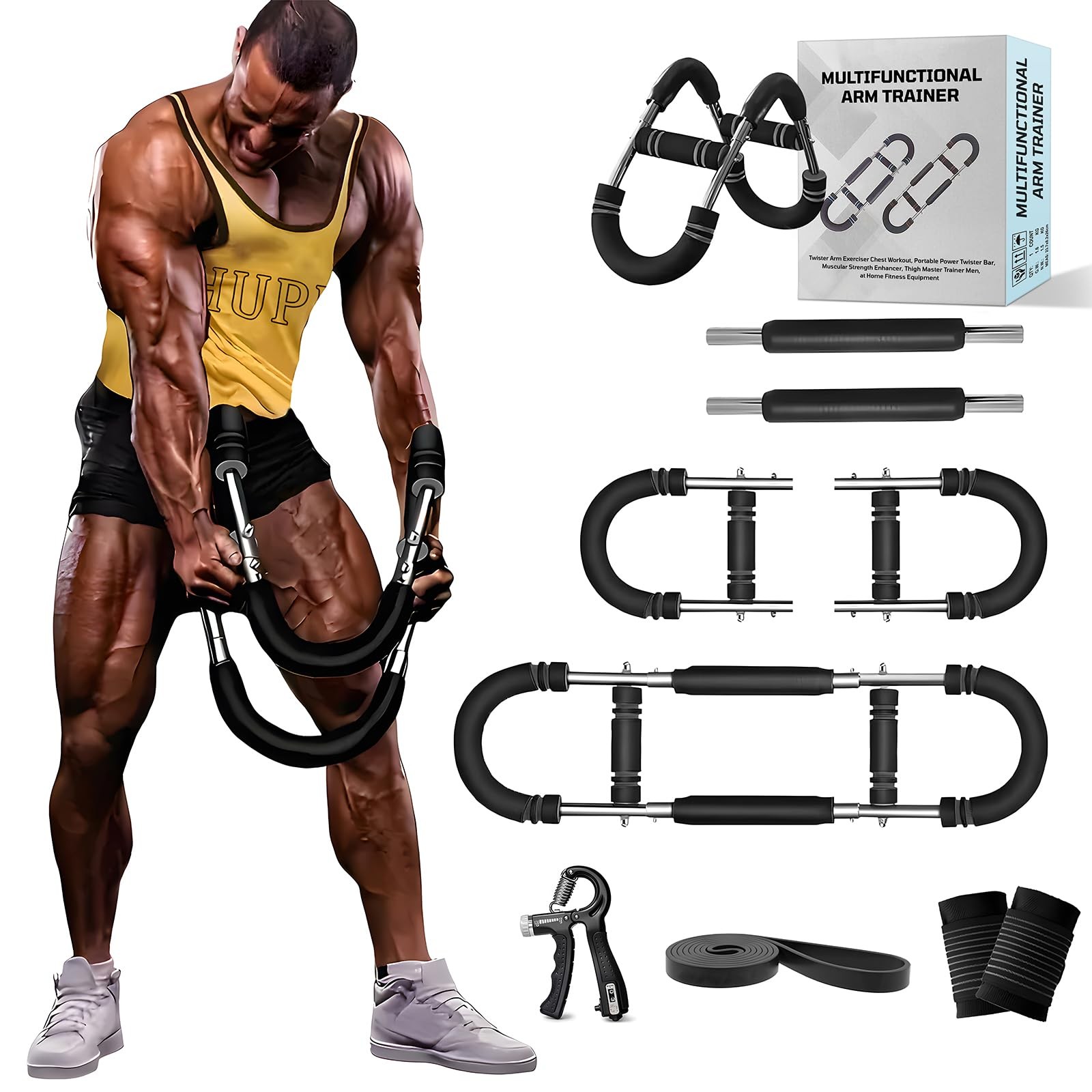 Twister Arm Trainer 30110lb Adjustable Chest Workout Equipment Power Bar