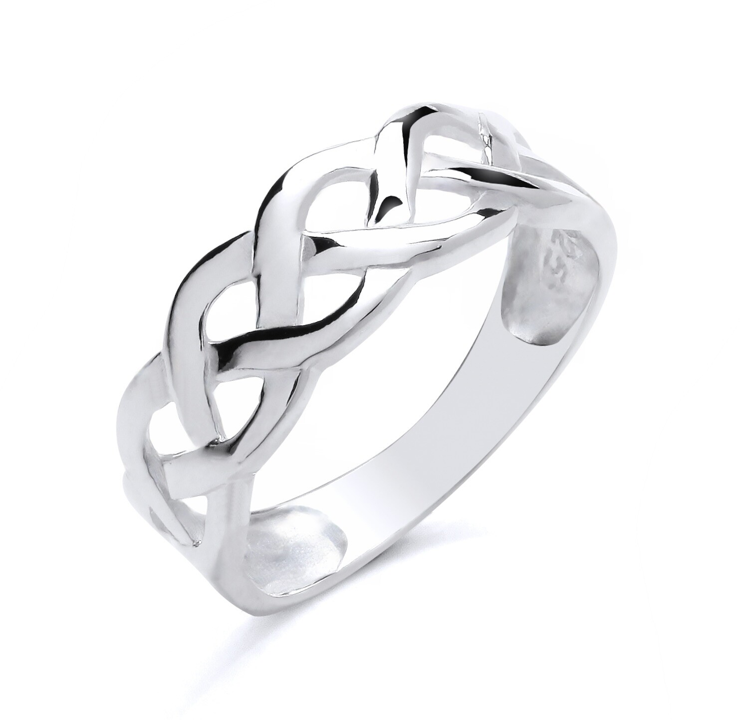 925 Sterling Silver Filigree Celtic Band Ring size K L M N O P Q R S