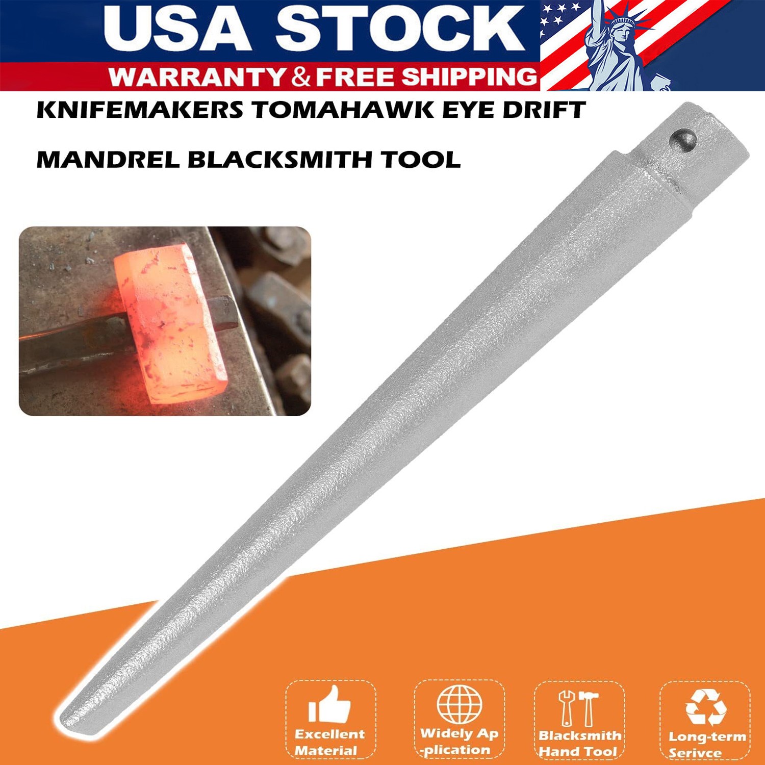 Blacksmith Tomahawk Eye Drift / Mandrel Blacksmith Axe / Hammer Eye Drift Tool