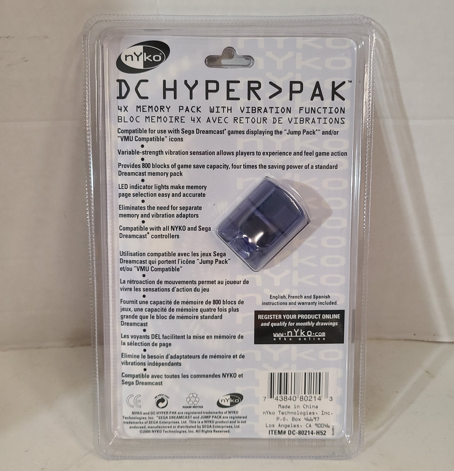 Sega Dreamcast Nyco Memory Card and Rumble DC Hyper Pak Sealed New