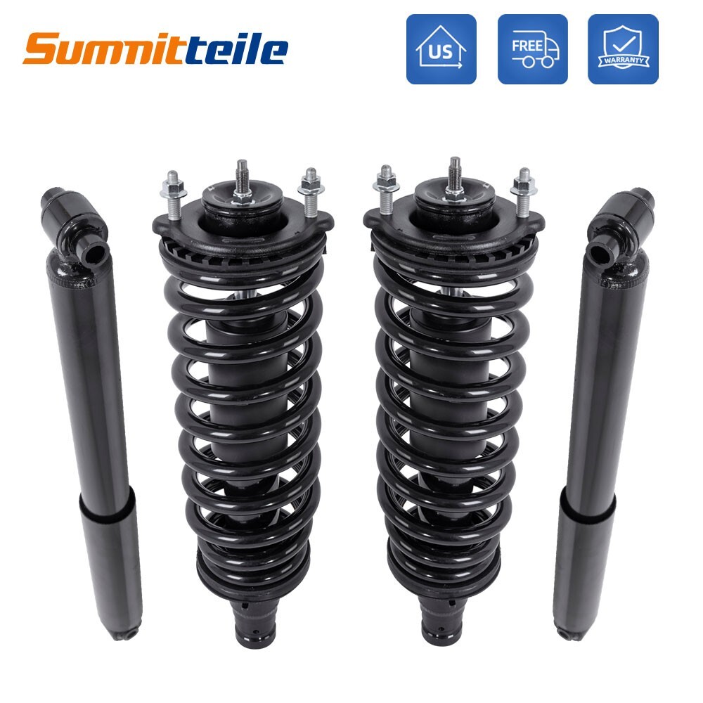 4pcs Front+Rear Struts Shocks Assembly For Chevy Trailblazer GMC Envoy Saab 9-7X