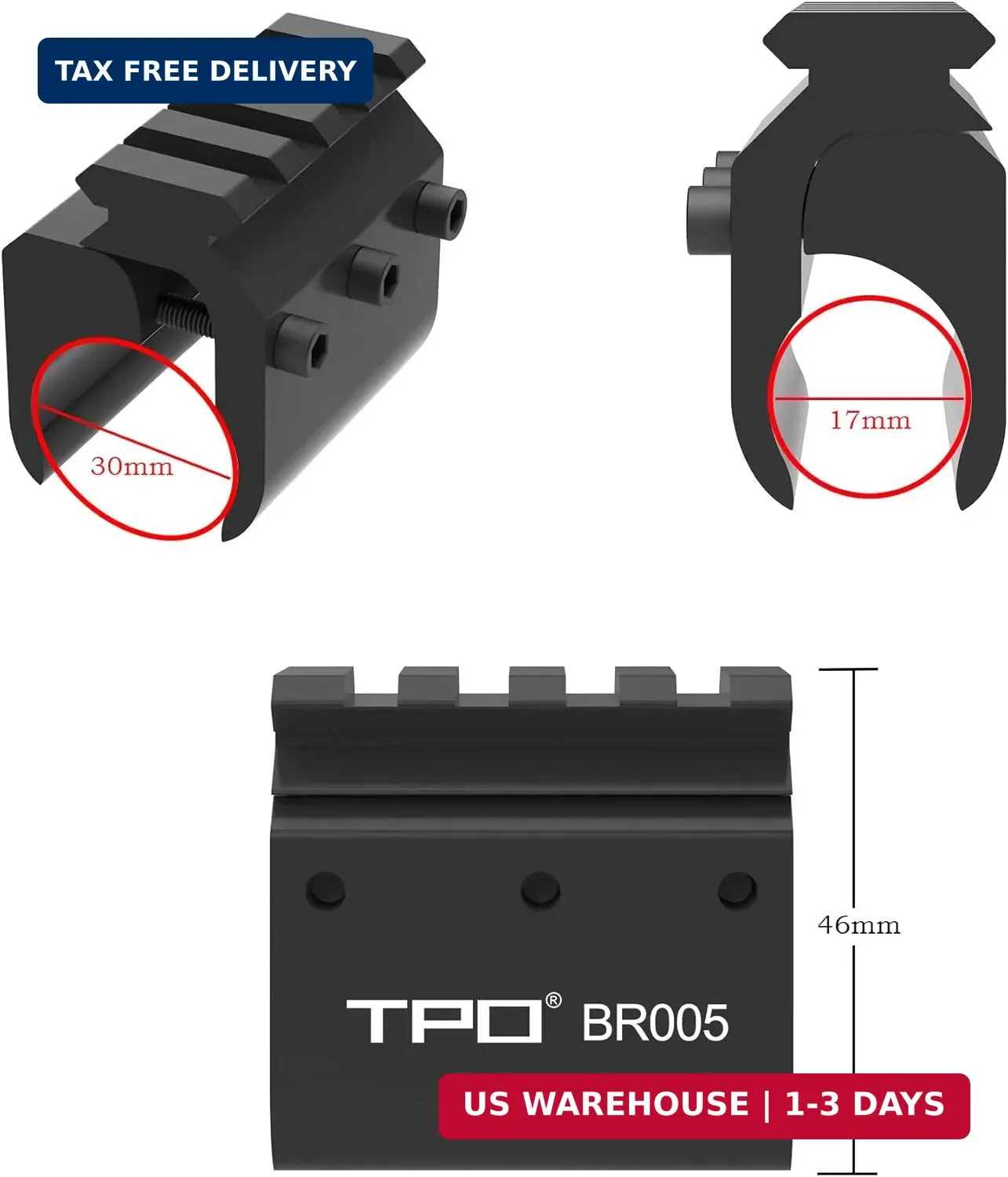Barrel Mount with Picatinny Rail for Laser Flashlight