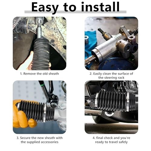 Steering Rack Boot Kit, Universal Steering Rack and Pinion Tie Rod Boots,