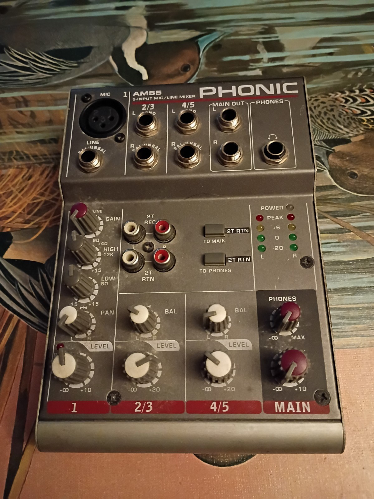 Phonic AM 55 1-MIC/LINE 2-STEREO COMPACT MIXER. Works. Great Shape!