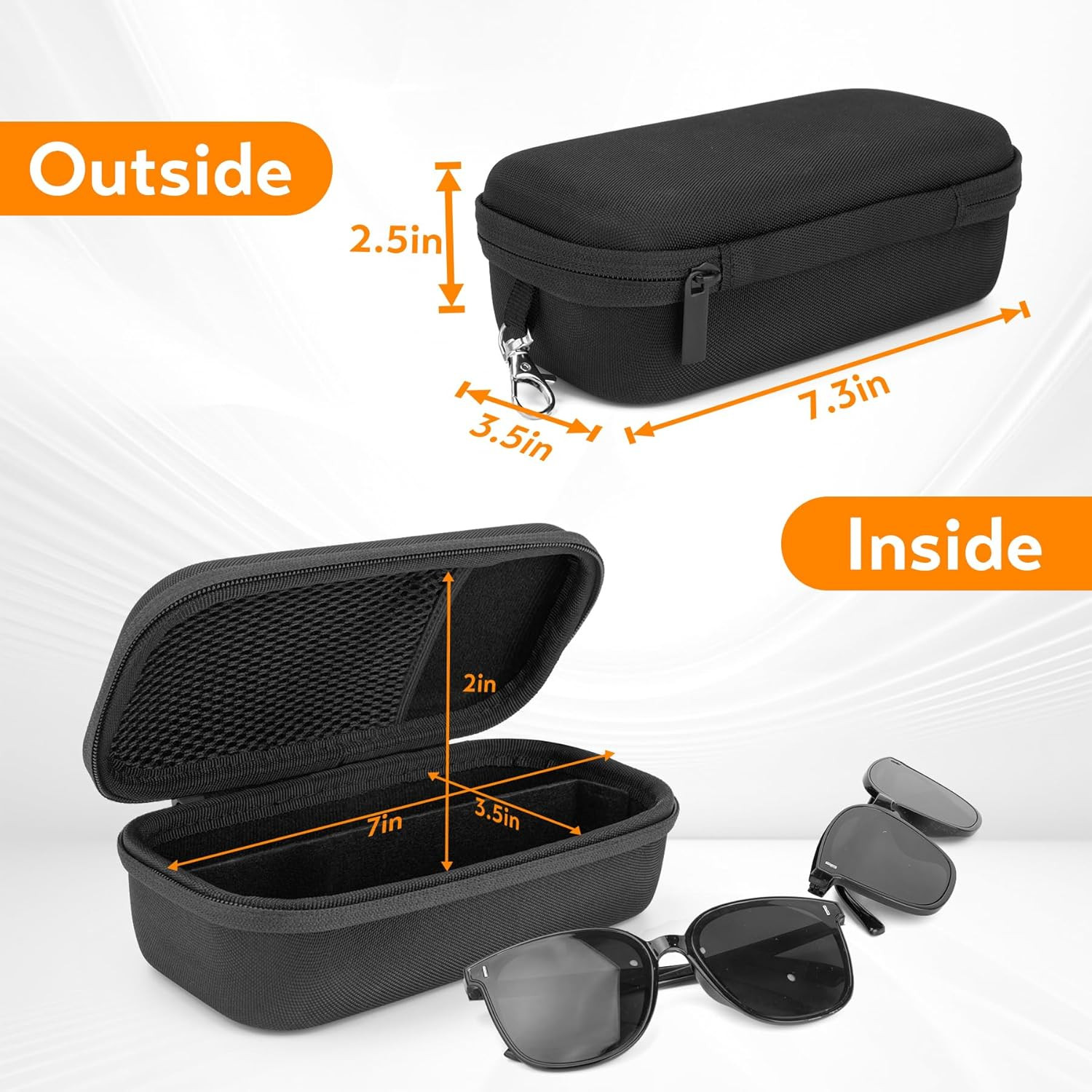 Double Eyeglasses Case, Hard Shell Dual Glasses Case Sunglasses Organizer for M