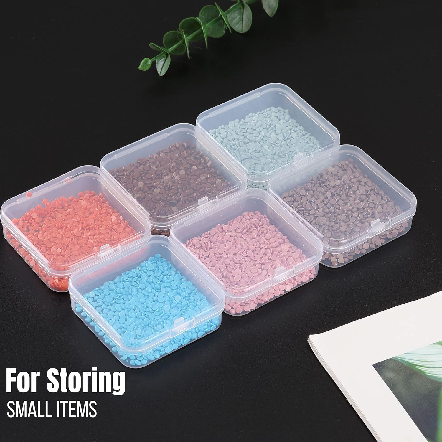 Bead Organizer Box, 12 Pcs, Clear, Small Beads Organizers and Storage Plastic Ca