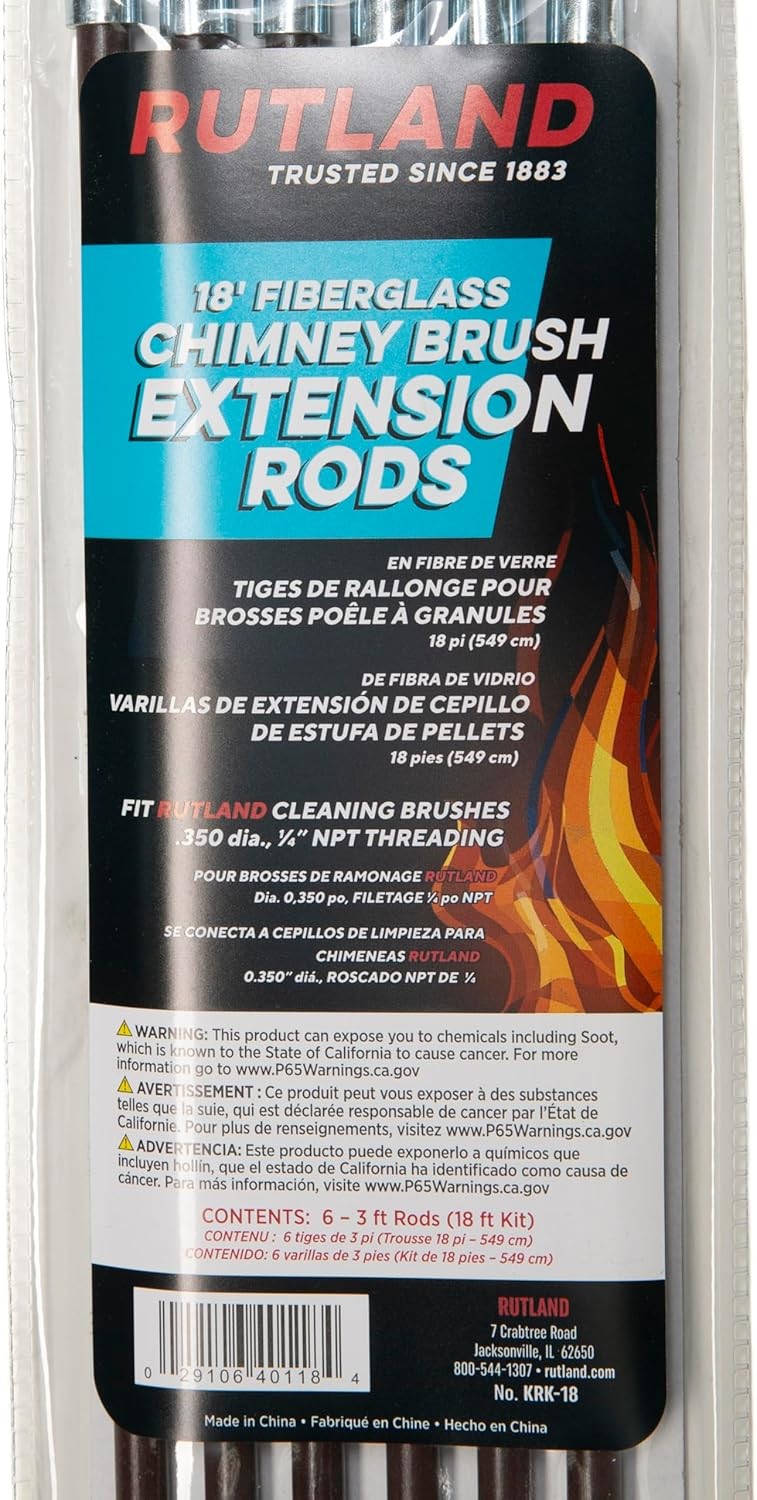Rutland KRK-18 Fiberglass Chimney Brush Rod Kit