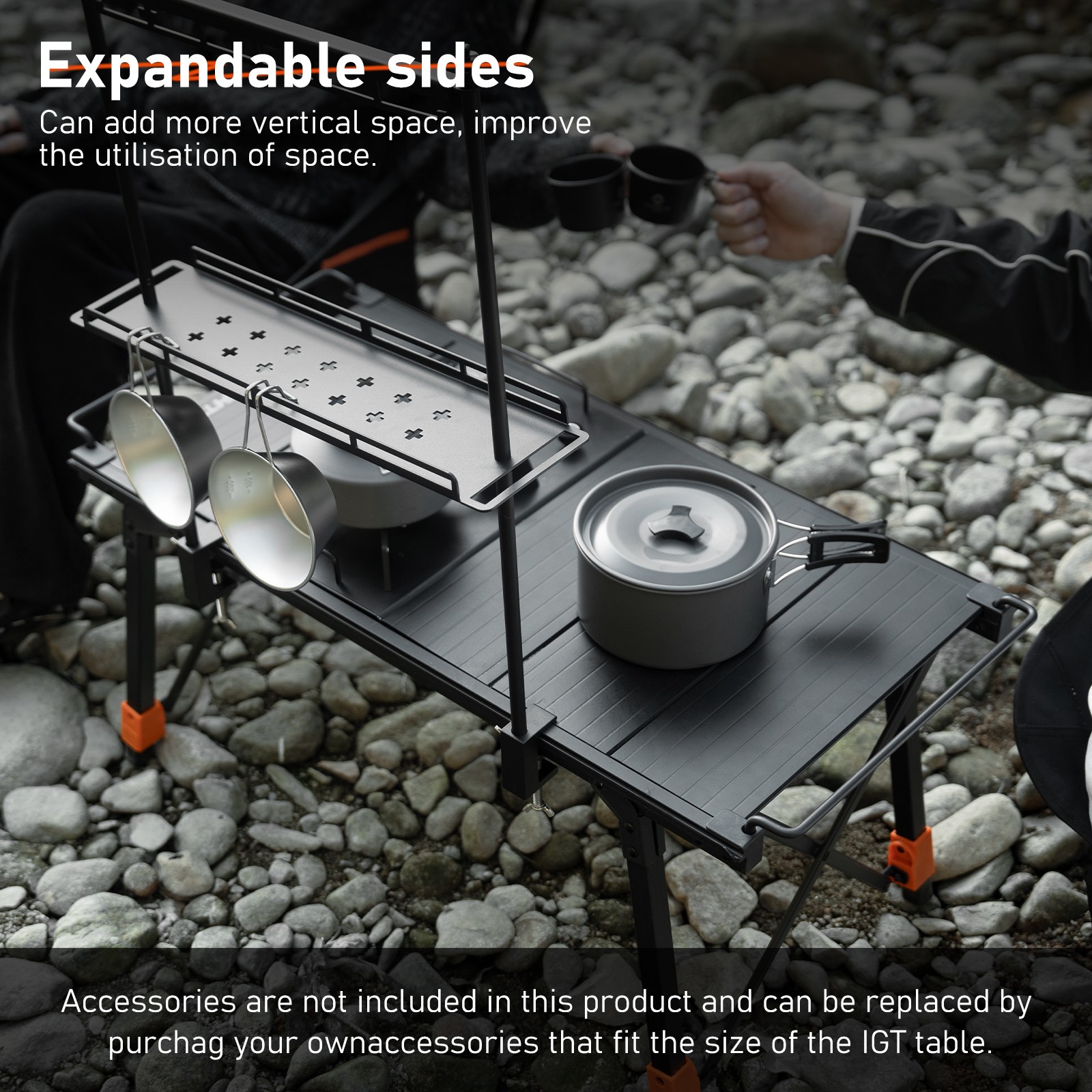 NOVSIGHT Portable Camping Table Adjustable Height Folding Roll Up Tabletop w/Bag