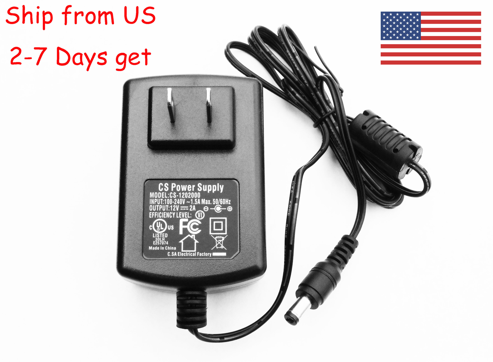 Genuine CS-1202000  AC to DC 12V 2A Power Supply Adapter