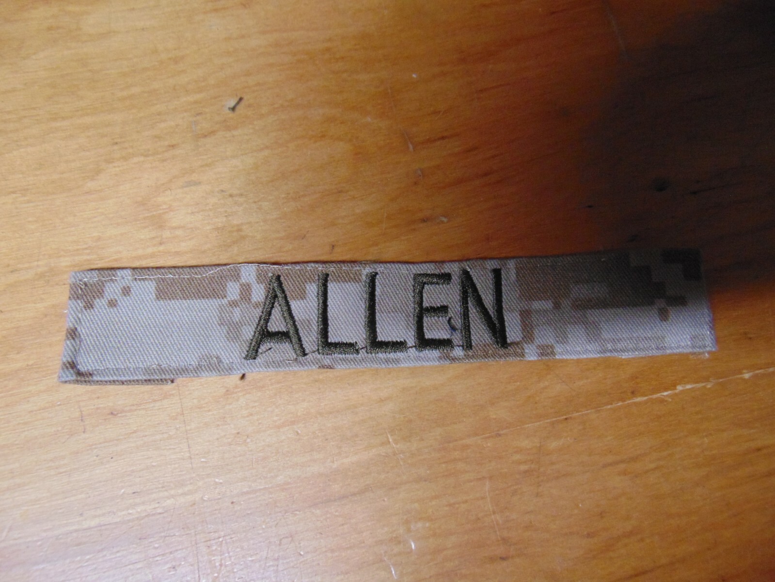 MILITARY PATCH US MARINES NAME TAPE TAG SEW ON DESERT COMBAT USED ALLEN