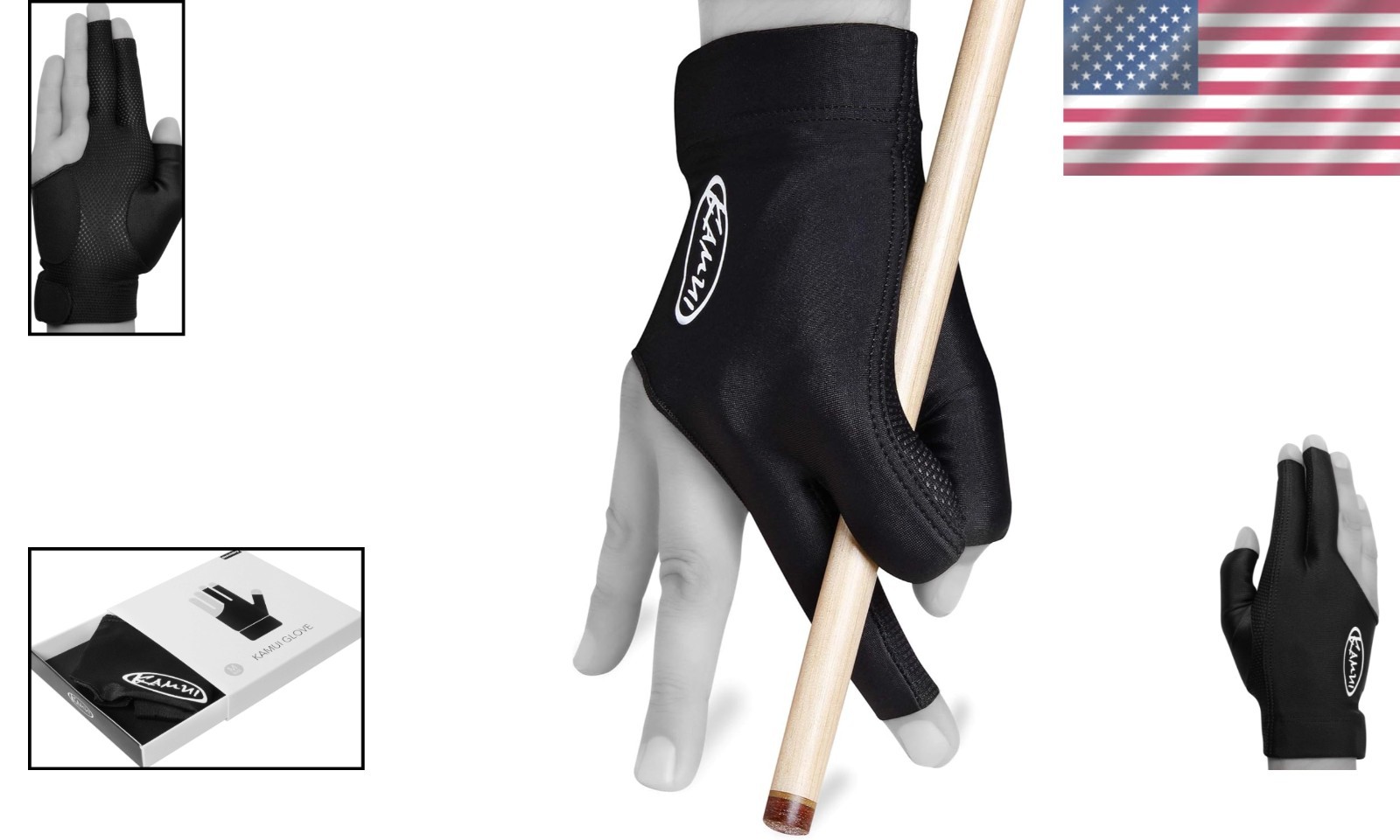 Compact Black Billiard Glove - Quick-Dry & Slip-Resistant for Right Hand Use