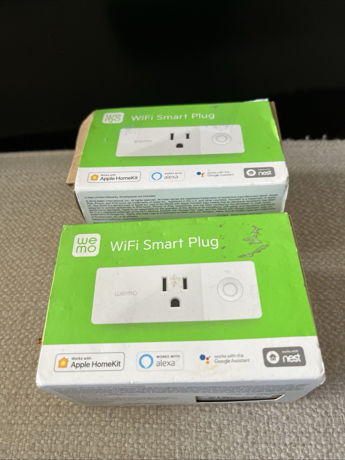 WeMo WiFi Enabled Mini Smart Plug - White (F7C063), pack of 2