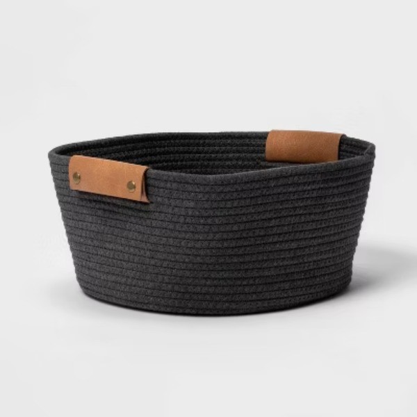 13" Small Coiled Rope Warm Gray Charcoal