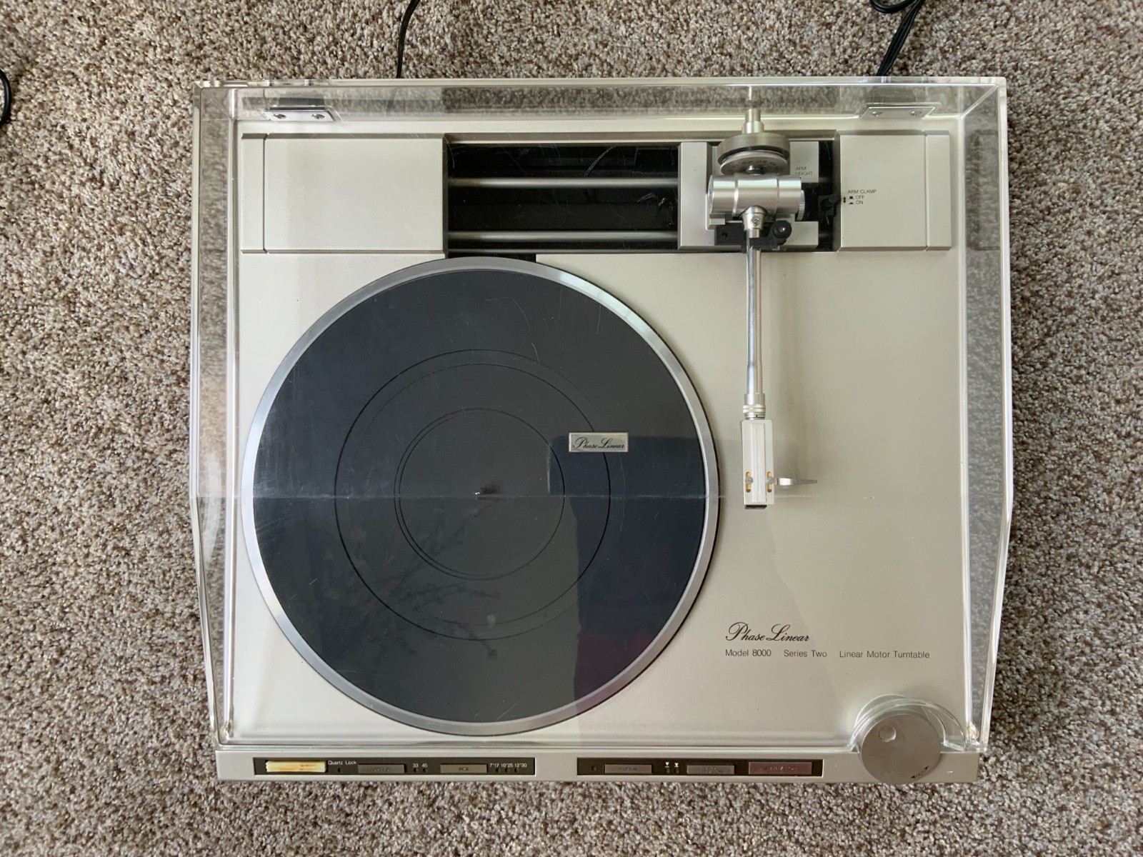 Phase Linear Model 8000 Linear Motor Turntable Series 2 - Untested - Powers On!