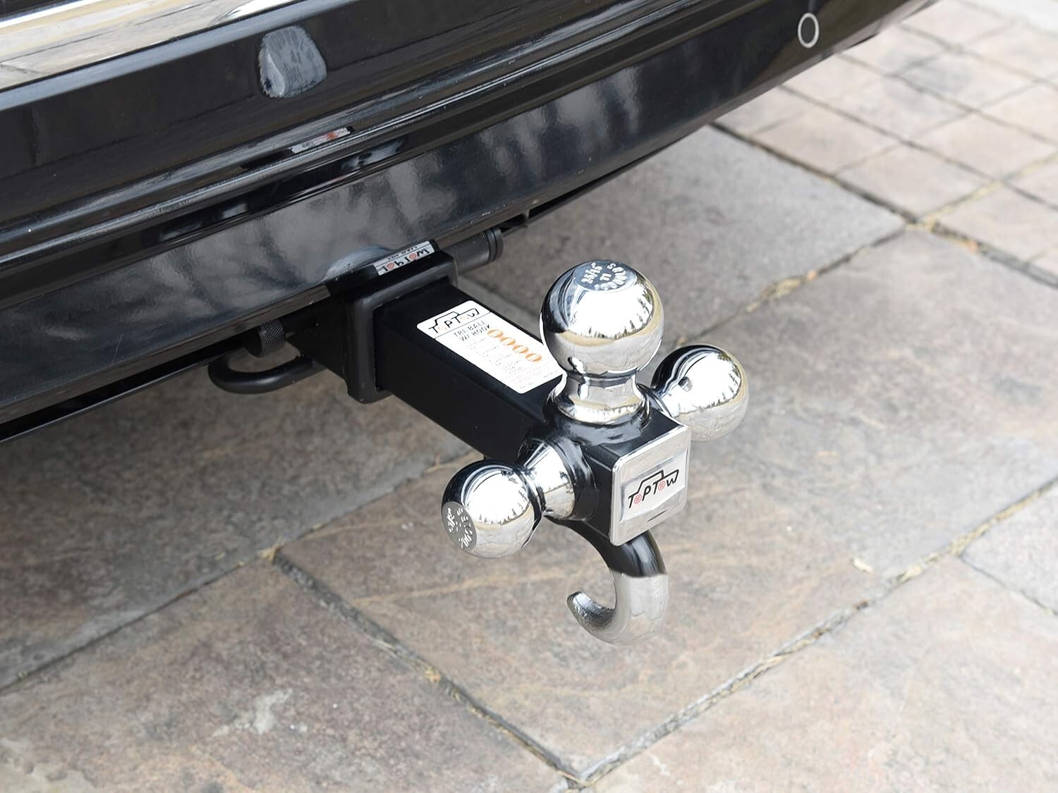 Soporte de bola triple para enganche de remolque de 2" con gancho
