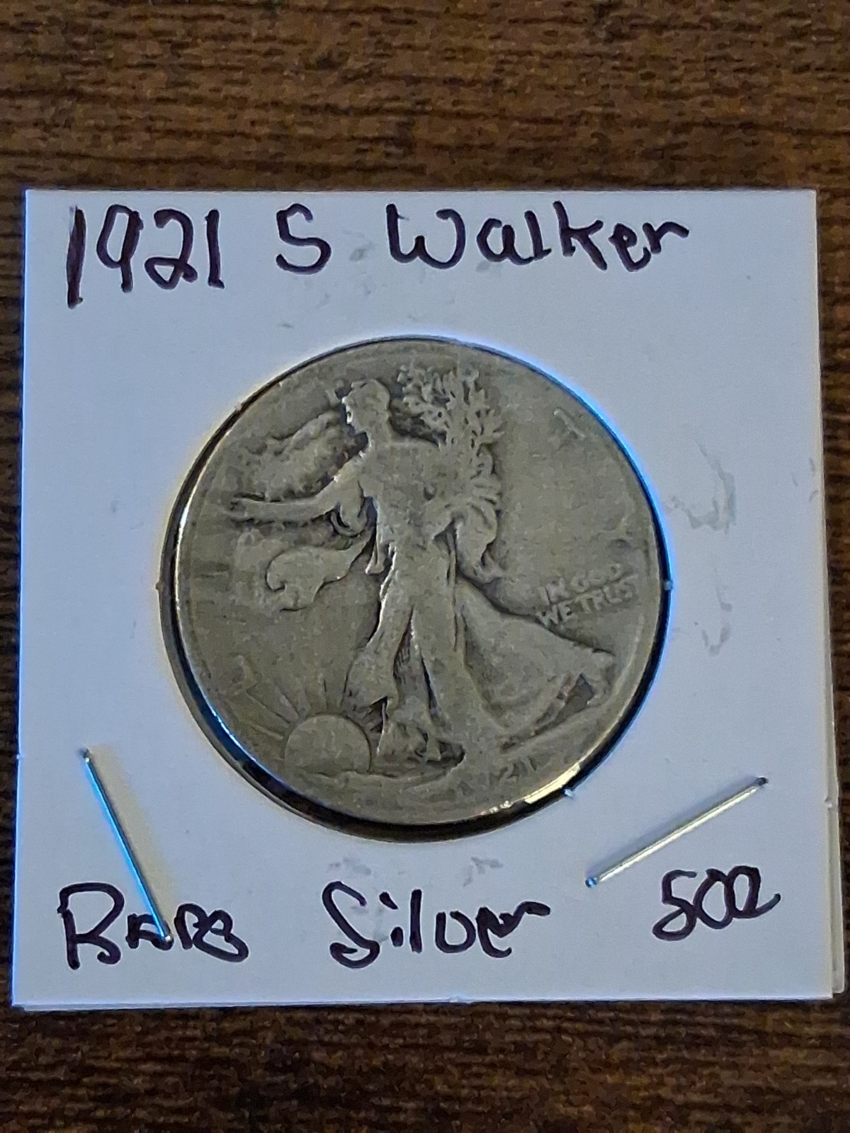 !!! 1921-S Key Date Liberty Walking Half Dollar 90 % Silver Mint Mark & Date !!!
