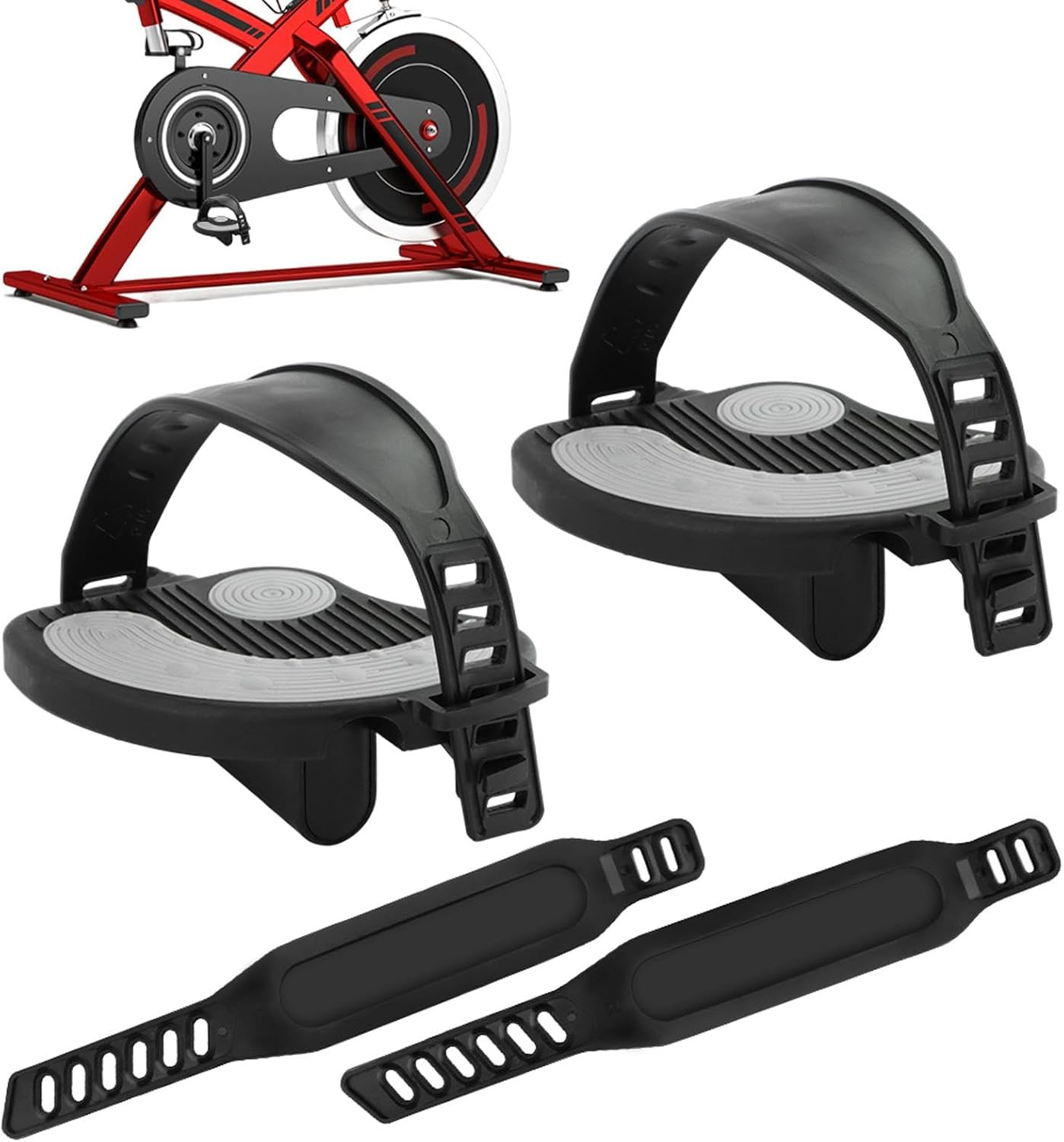 Exercise Bike Pedals with Straps for Pelotons Bike, 9/16" Stationary Recumbent B