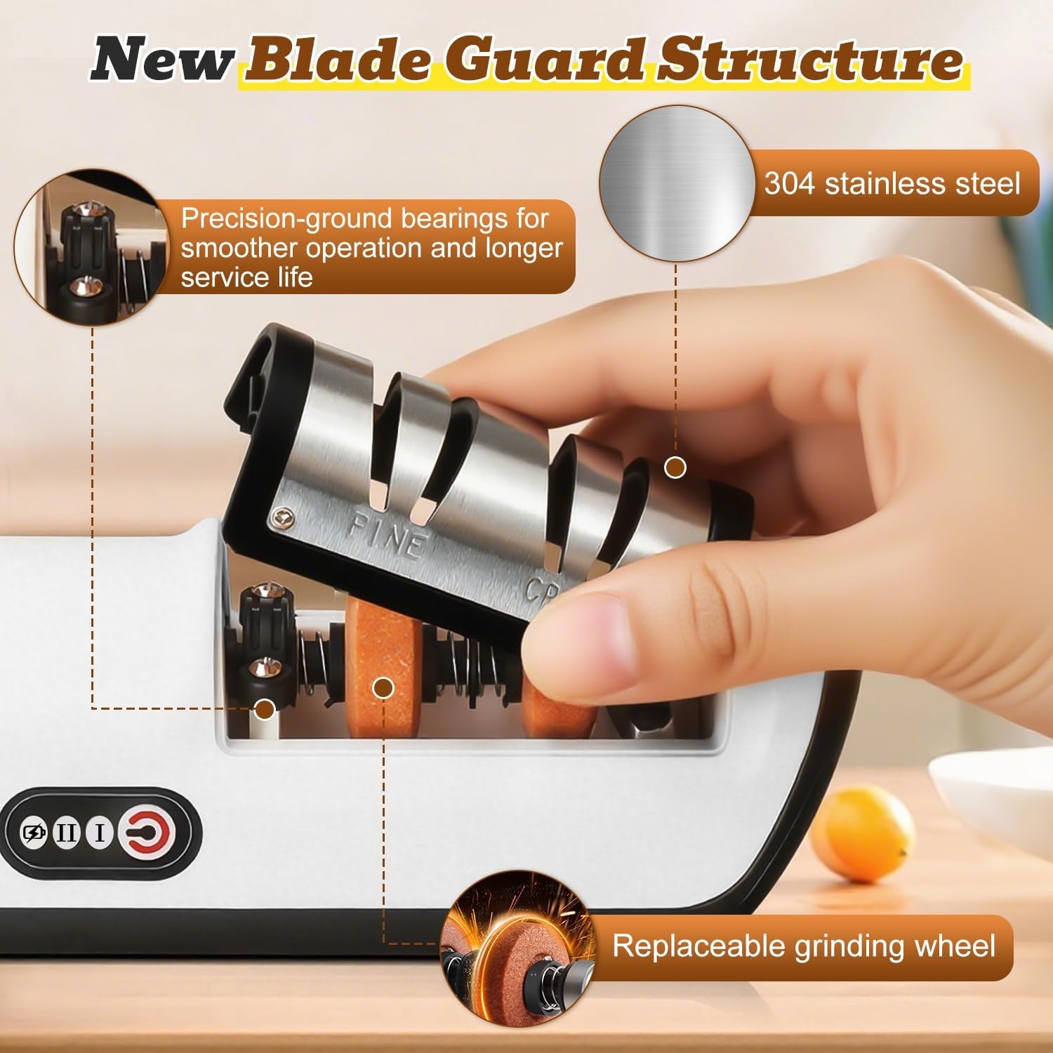 Rechargeable Electric Knife Sharpener, Compact Cordless Knife Sharpener
