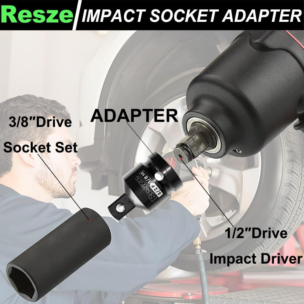 2PCS 1/2"To 3/8" Impact Socket Adapter and Reducer Set | Drive Socket Adapter Se