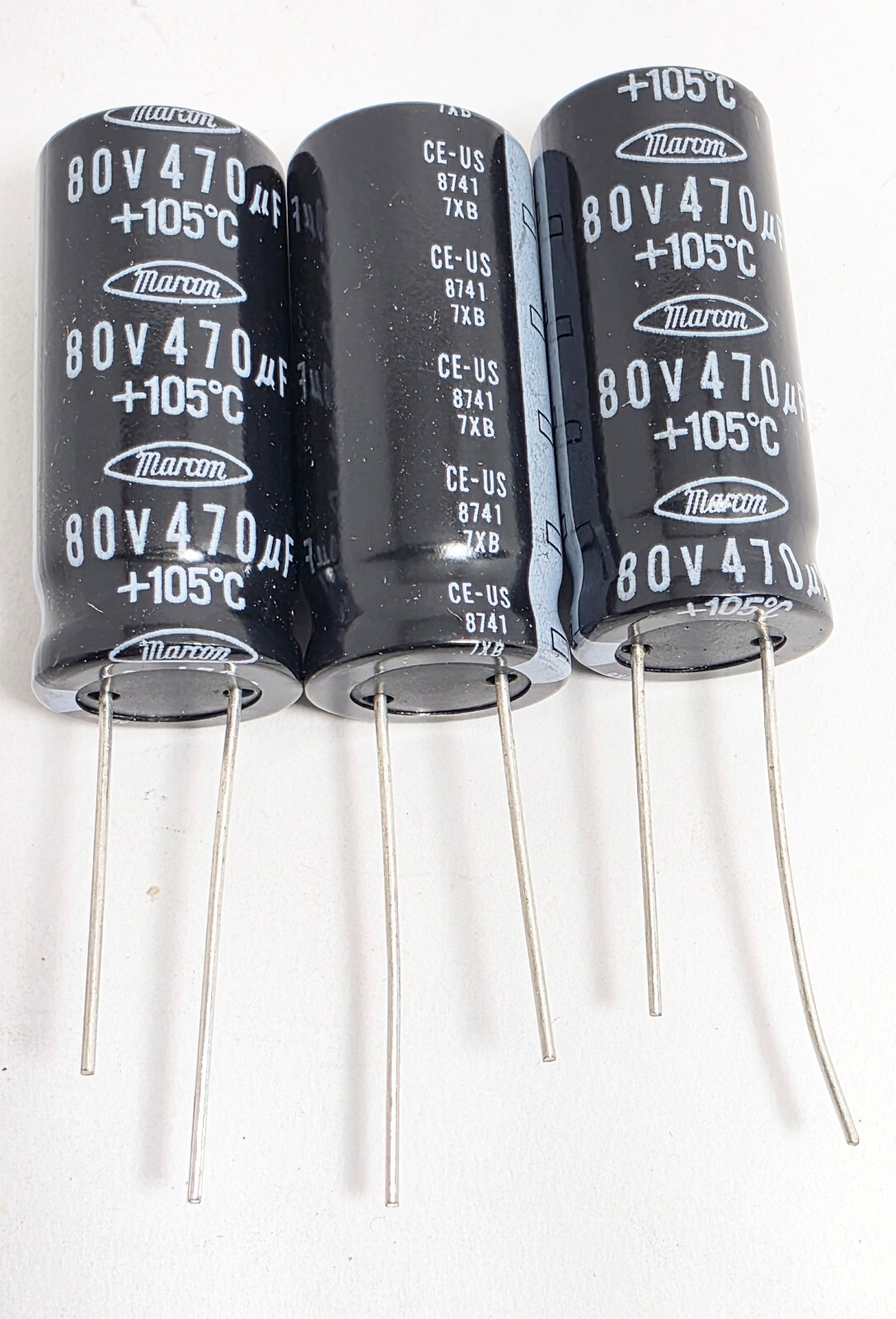 Marcon Radial Electrolytic Capacitors, 470uF 80V 105°C: 3/Lot
