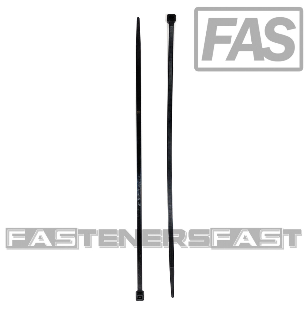 (1000) 11" Cable Ties (.189 Width) High UV Resistant Zip Ties 50# Tensile Black