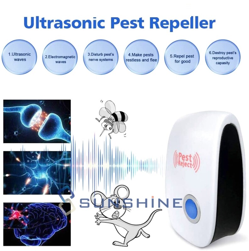 3Pcs Electronic Pest Repeller Ultrasonic Sonic Transonic Bats Rat Mouse Control