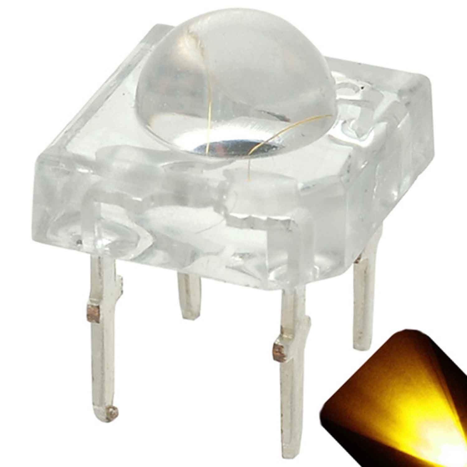 50 x LED 5mm Dome Superflux Yellow Gold Piranha LEDs Sign Car Lights Super Flux