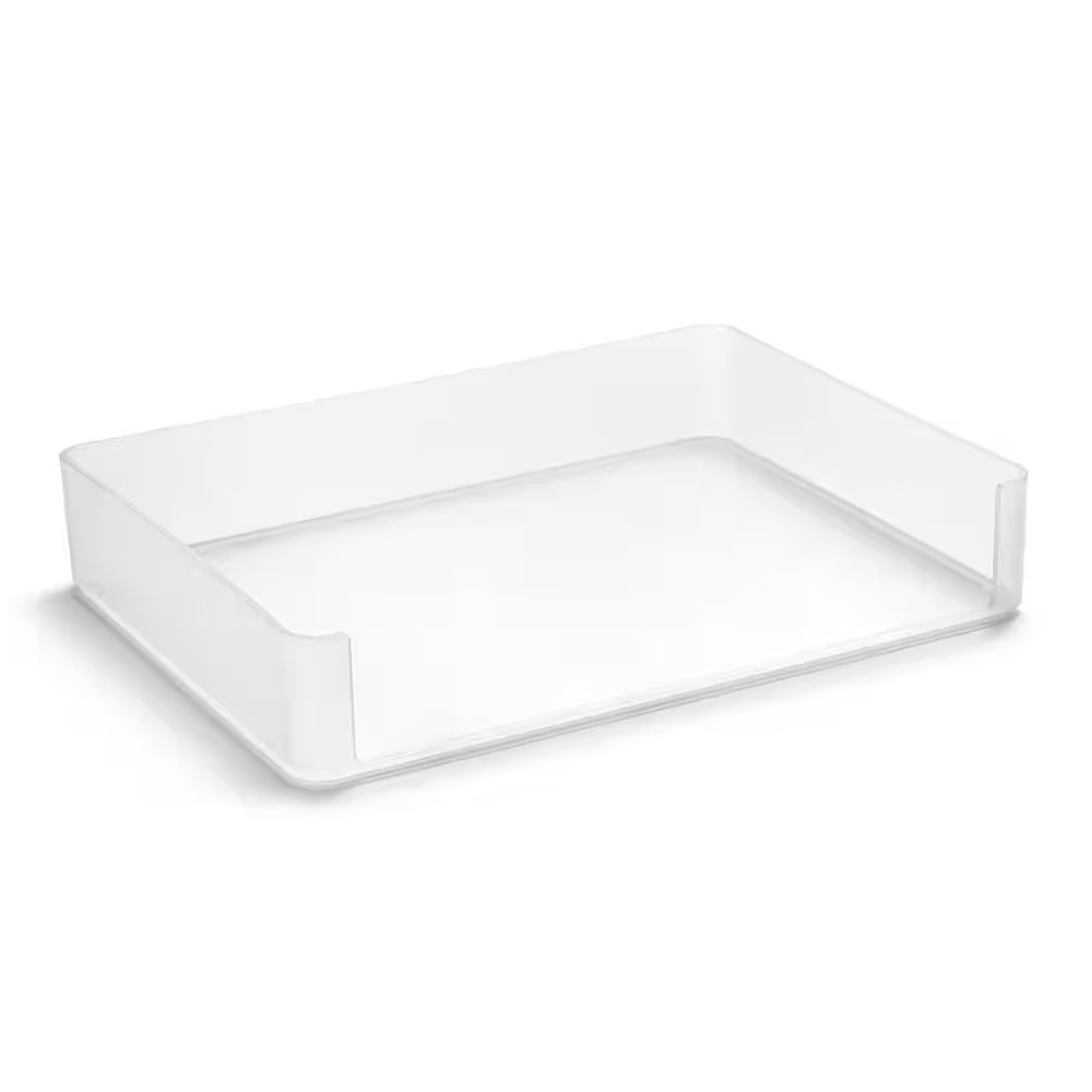Paper Organizer, Clear 12.5 In. X 2.3 In. Plastic Desk Accessory, Stackable Lett