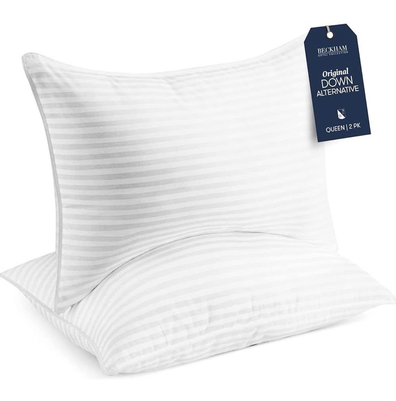 Beckham Luxury Linens Hotel Collection Bed Pillow White - Queen Size, 2 Pack
