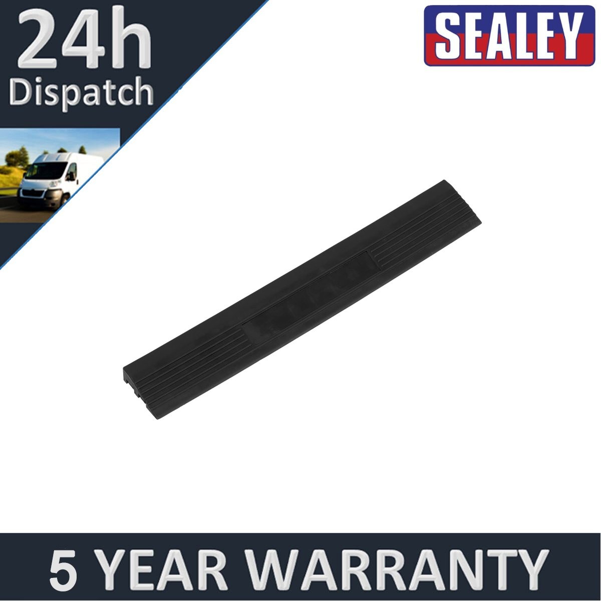 Sealey Polypropylene Floor Tile Edge 400 x 60mm Black Male Pack of 6 FT3EBM