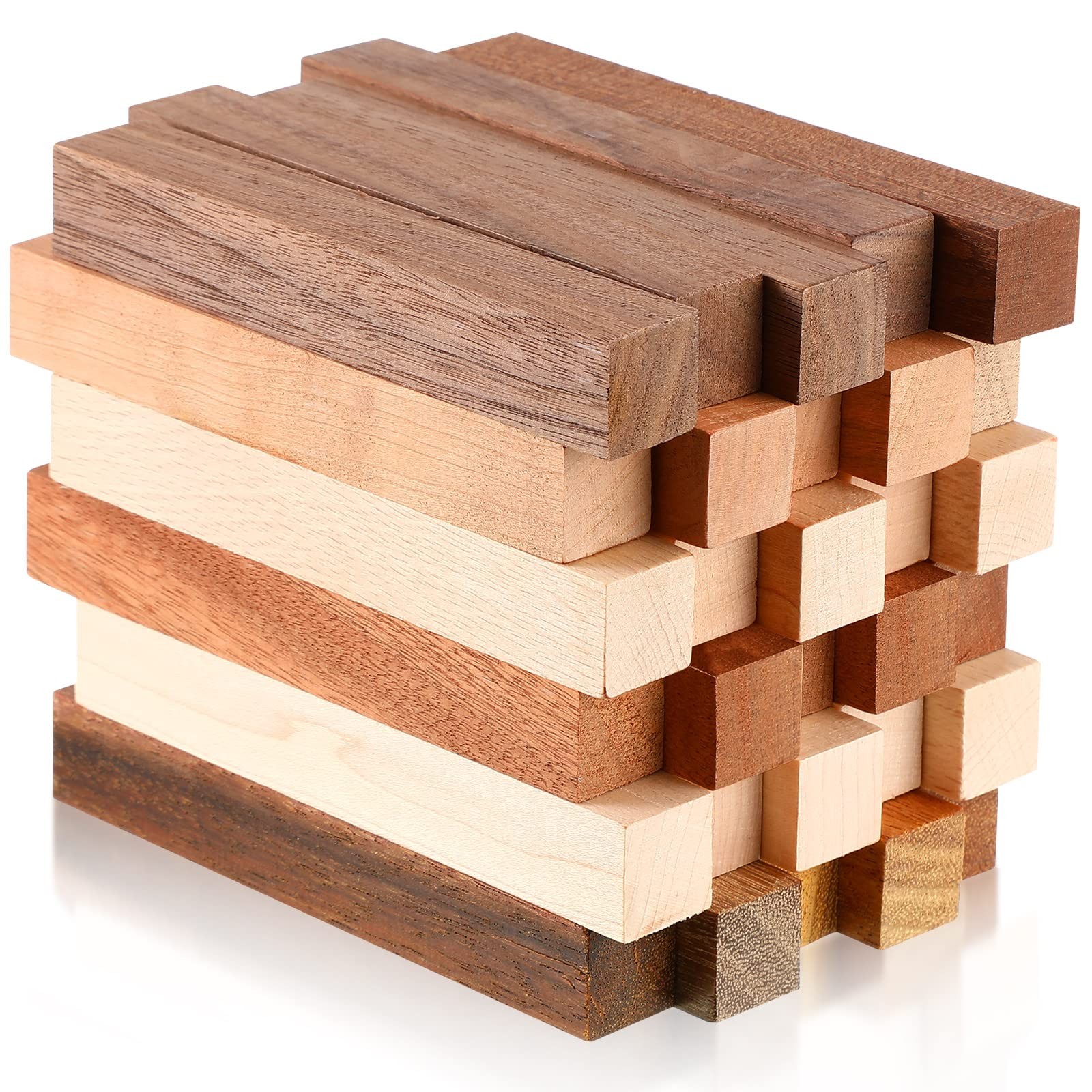 30 PCS Exotic Wood Blank DIY Crafts Pen Turning Kit Fits 5x3/4x3/4 Inch
