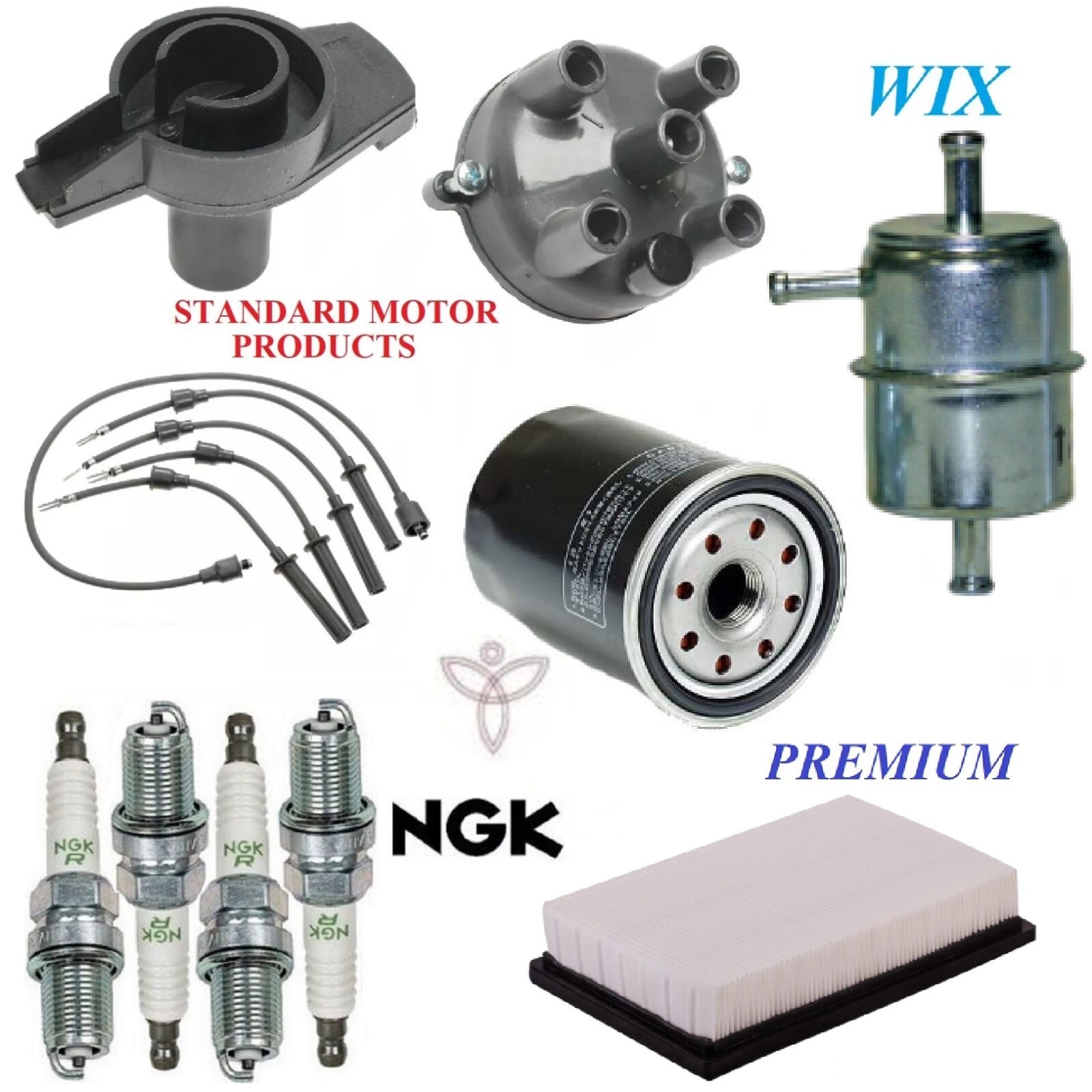 Tune Up Kit Filters Cap Wire Spark Plugs For PLYMOUTH HORIZON L4 2.2L 1986-1987