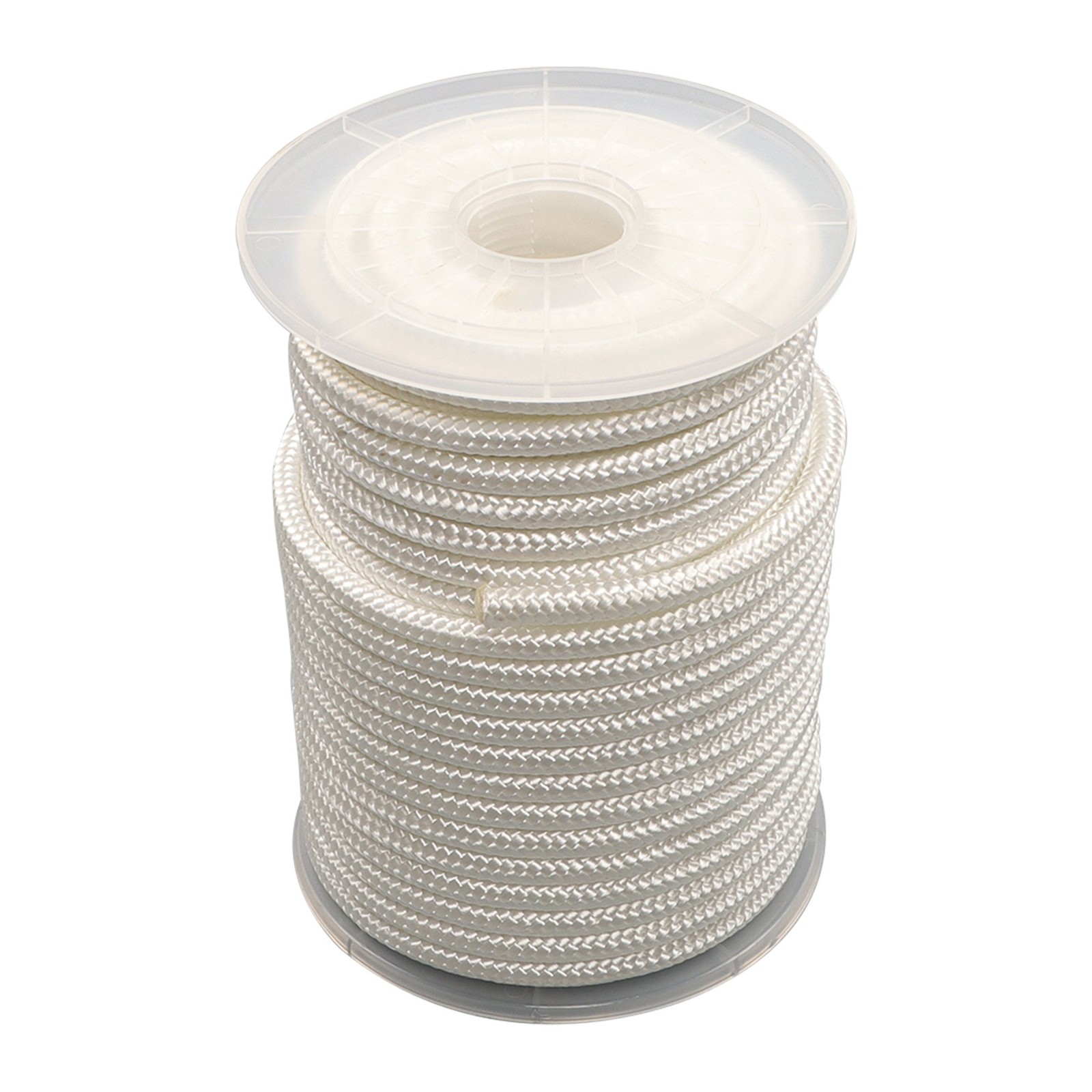 3/8 Inch Nylon Rope 100 Foot Spool 100% Nylon Solid Braid Rope Dyeable White New