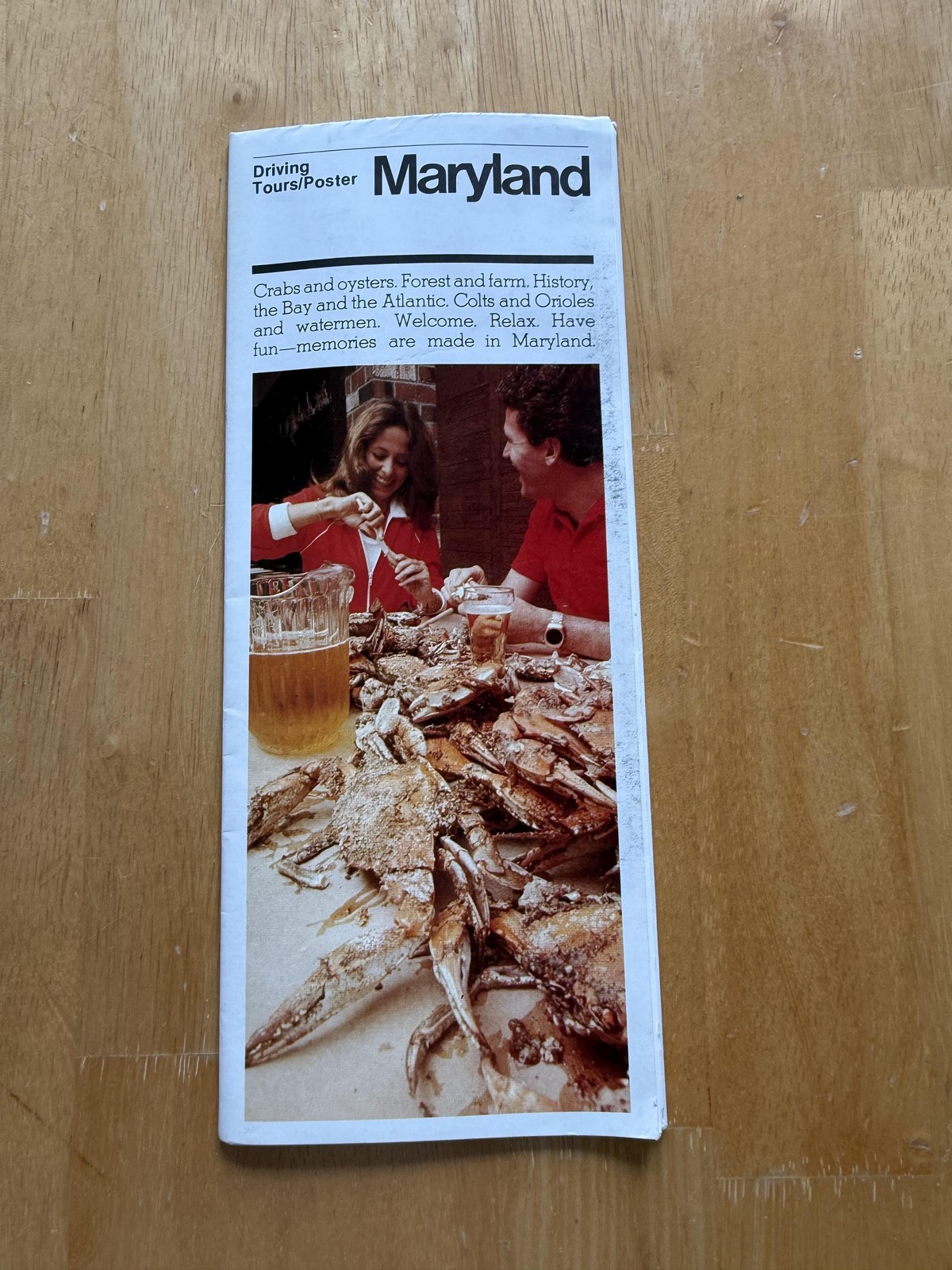 Vintage Maryland Driving Tours Poster Travel Guide State Map Folded Brochure USA