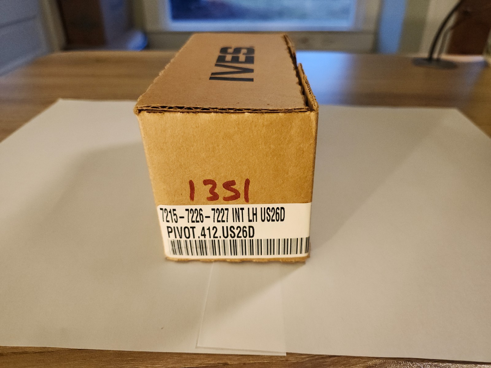 IVES 3/4" Offset Intermediate Pivot - LH 7215-7226-7227 INT LH US26D (Pivot.412)