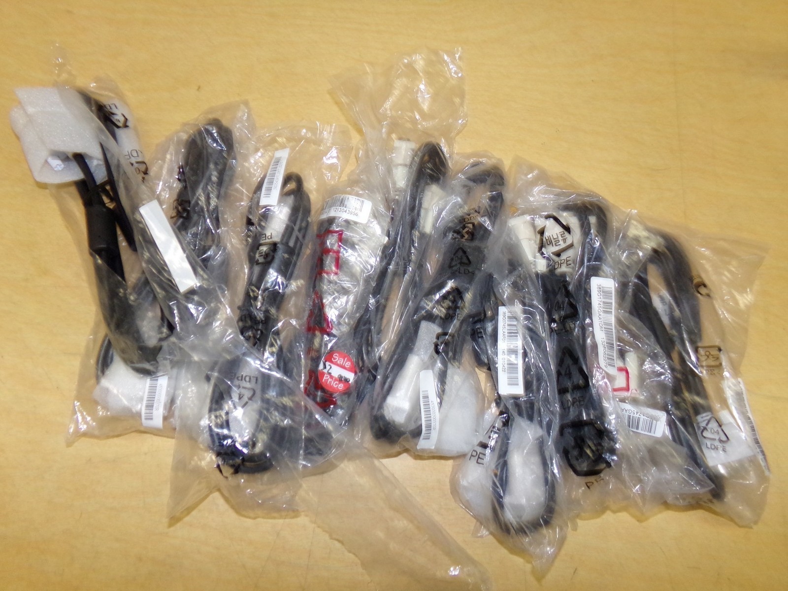 NEW At Least 4' DVI Cables, Lot of 10 White or Tan  *FREE SHIPPING*