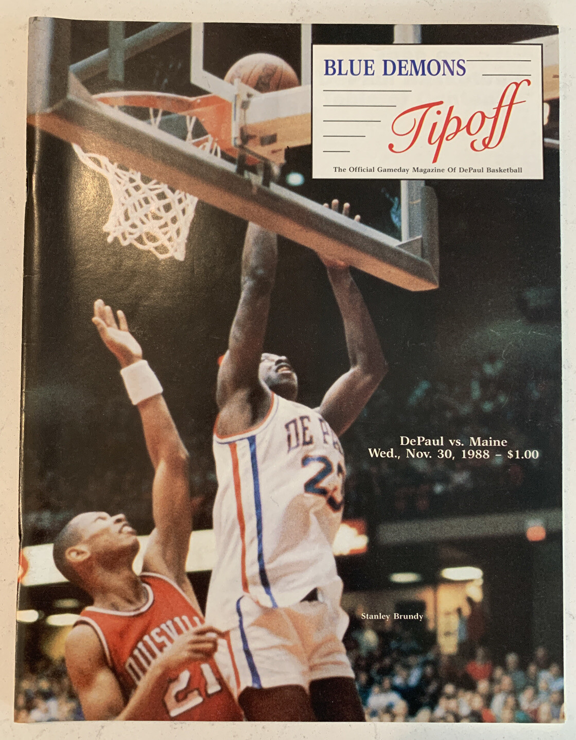 Blue Demons Tipoff Depaul Vs. Maine CLG Basketball Program Nov. 30,1988 (B135)