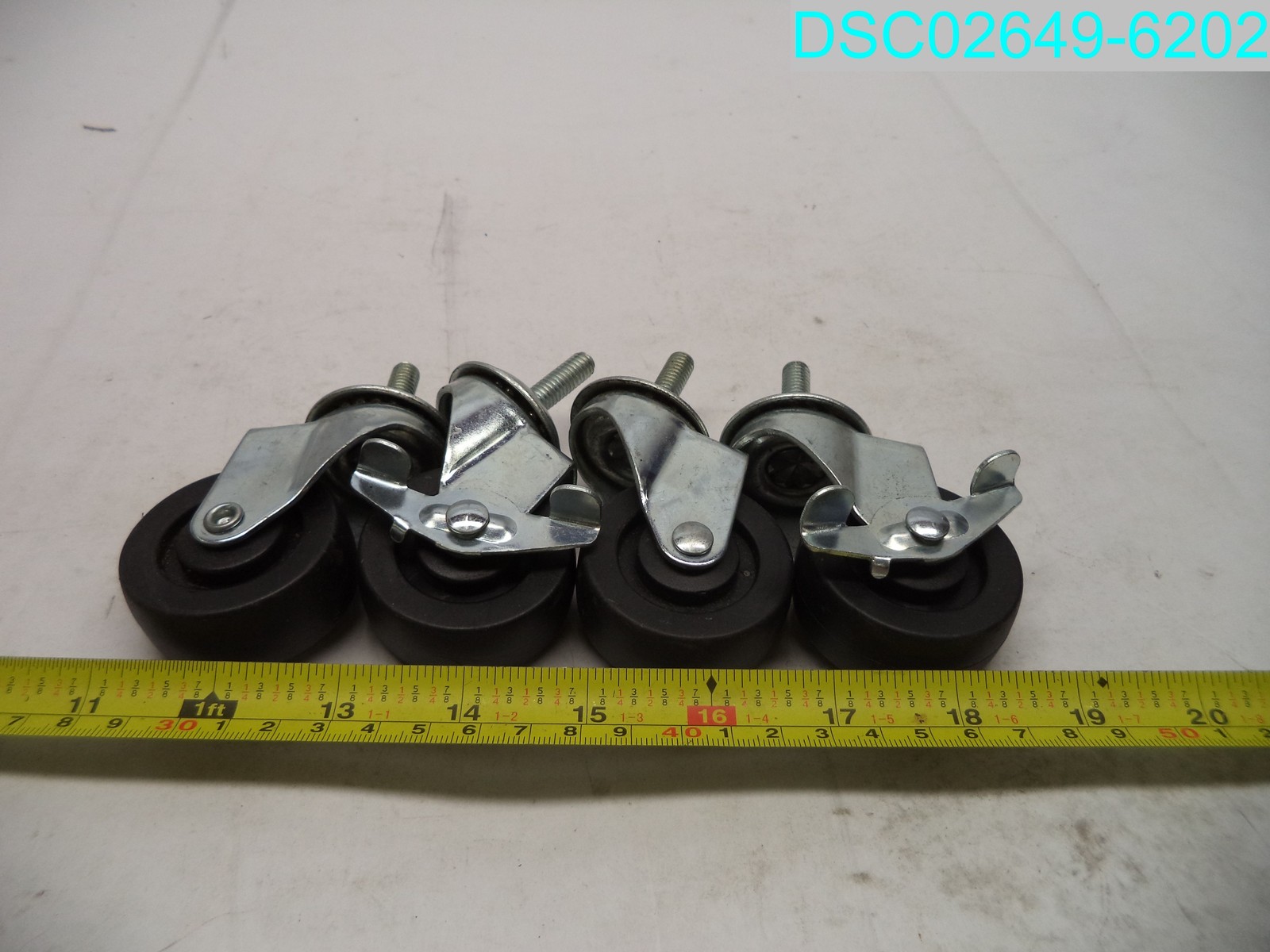 QTY=4: 2-3/4" 2 Locking Heavy Duty Casters Threaded Stem Mount