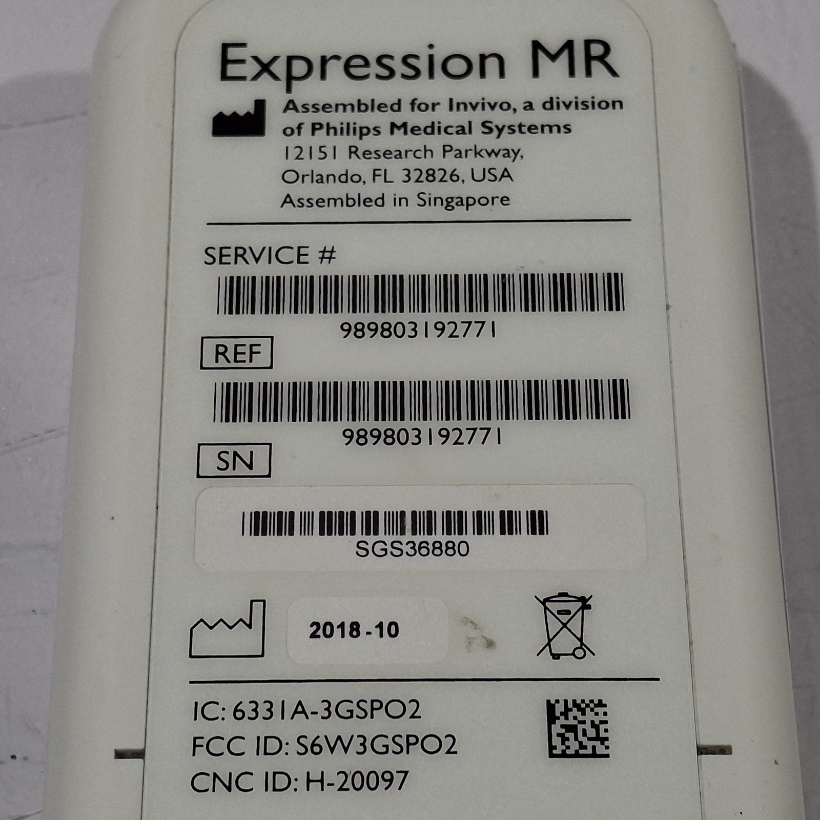 Philips Expression MRI SpO2 989803192771 Patient Module