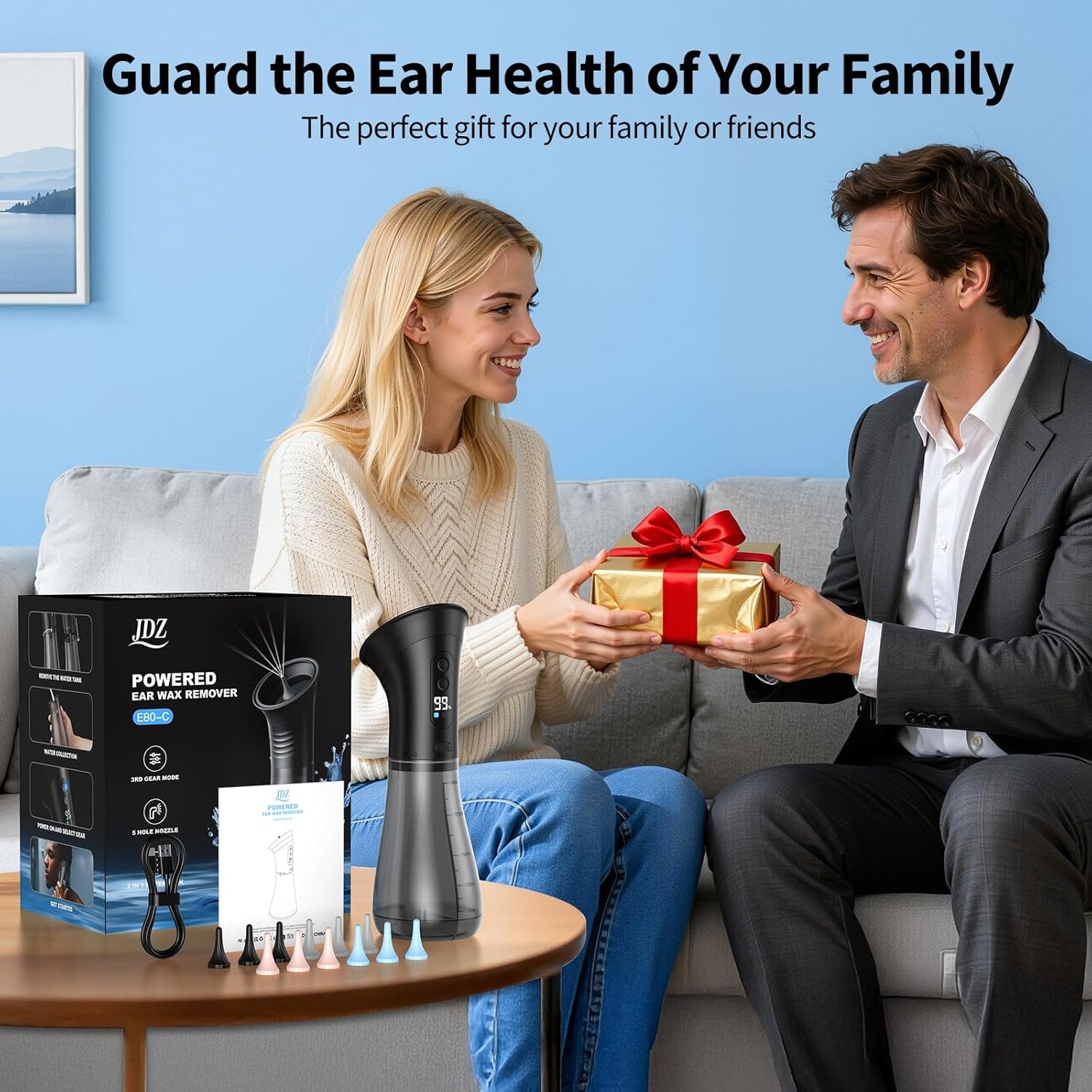 Ear Wax Removal Kit - Electric Irrigation Flushing Cleaner 2000mAh Fast Charging