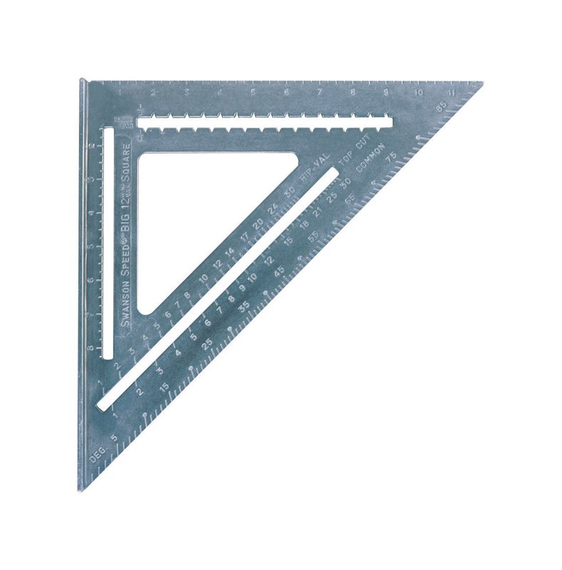 Swanson T0108 Silver Aluminum Speed Square 12.25 Lx0.87 H in. with Plain Marking