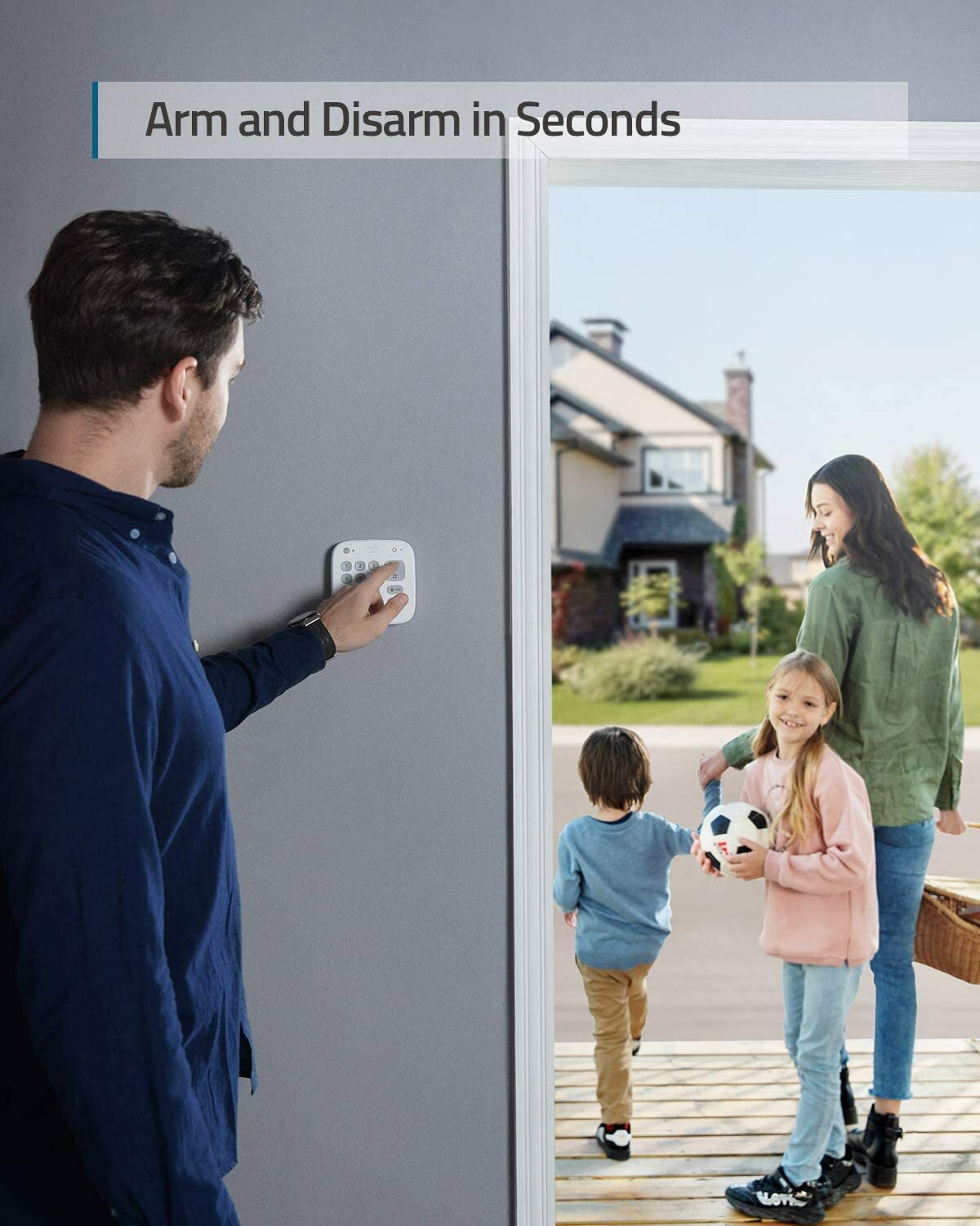 eufy 5-Pcs Wireless Alarm System Smart Home Security Kit Motion Sensor with App