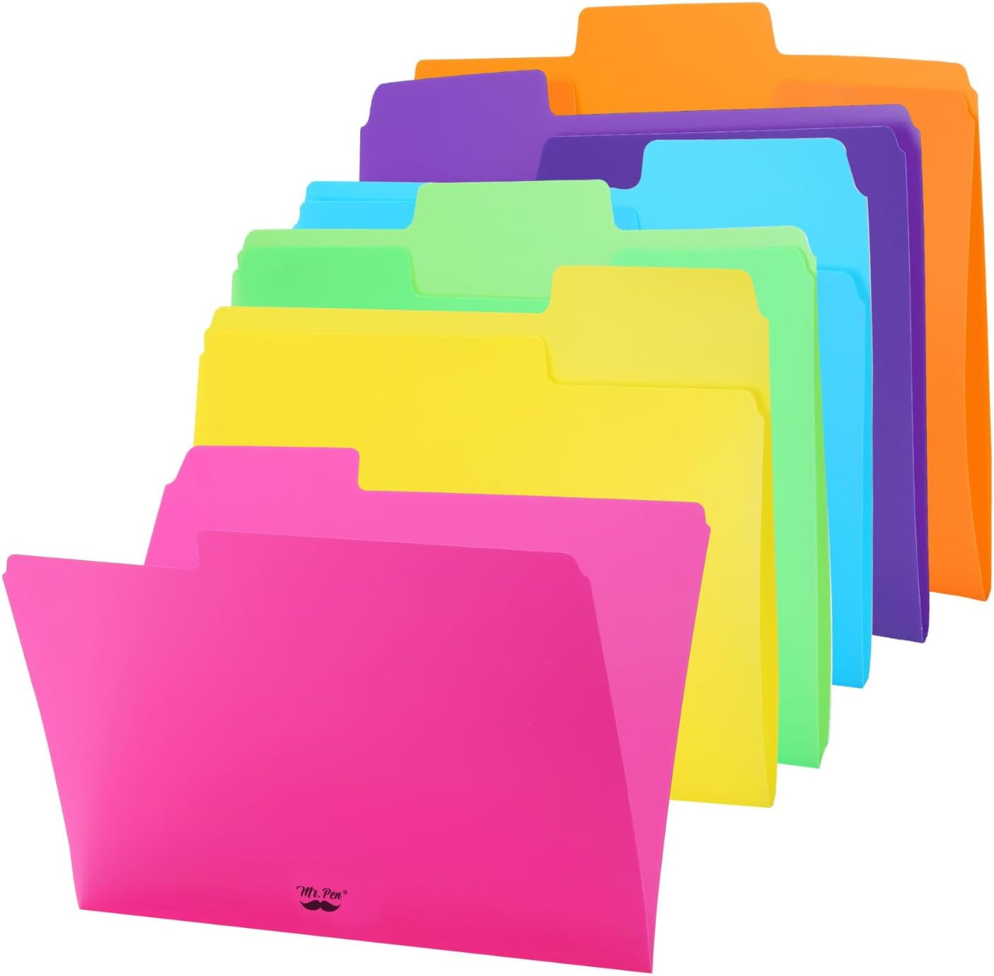 - File Folders, 1/3 Cut Tab, 6 Pack, Assorted Colors, Letter Size, Colored File