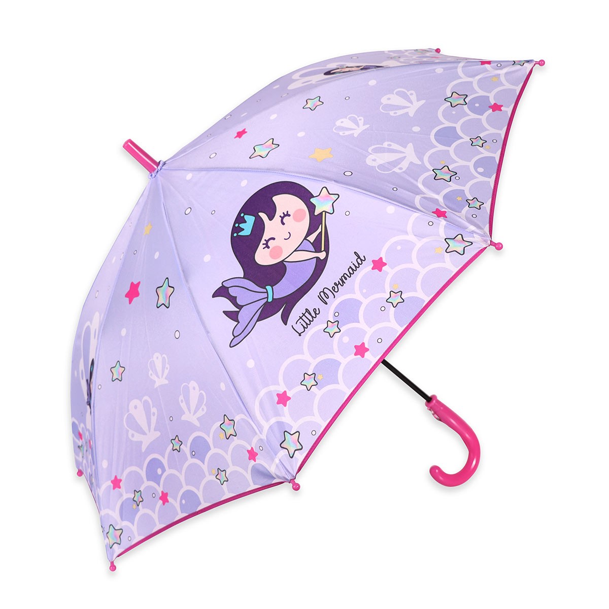 Milk&Moo Little Mermaid Umbrella for Children, Girls Windproof Umbrella, Manual