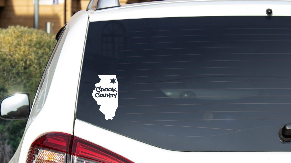 Crook County Vinyl Decal Sticker - die cut - Many Sizes Illinois Chicago Cook