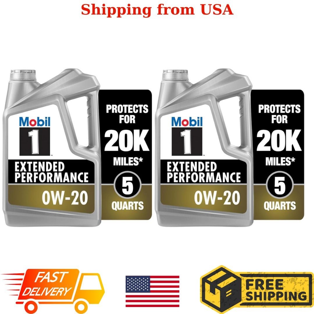 Mobil 1 Extended Performance Full Synthetic Motor Oil 0W-20, 5 Quart (Pack of 2)