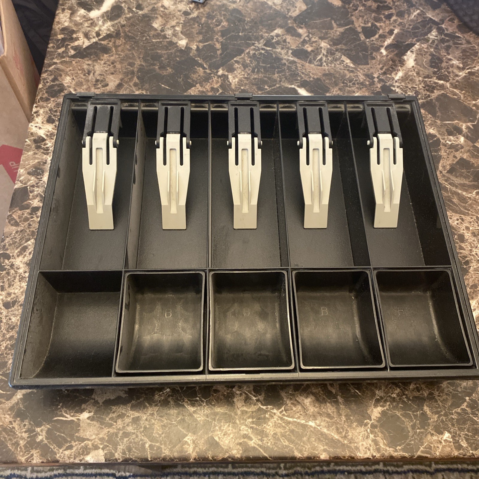 Lot of 2 IBM OEM POS Point of Sale Cash Till / Drawer / Tray w Coin Cups 4783879